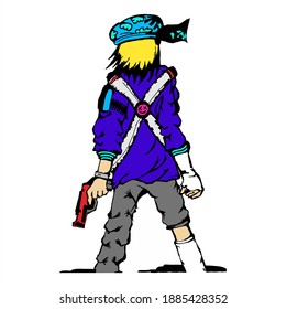 character illustration for book cover purposes