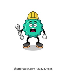 Character Illustration of bottle cap with 404 error , character design