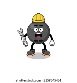 Character Illustration of bowling ball with 404 error , character design