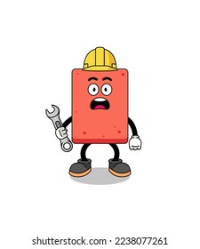 Character Illustration of brick with 404 error , character design