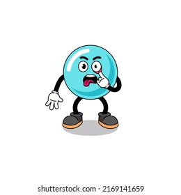 Character Illustration of bubble with tongue sticking out , character design