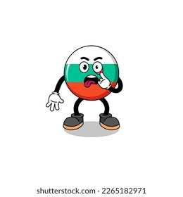 Character Illustration of bulgaria flag with tongue sticking out , character design