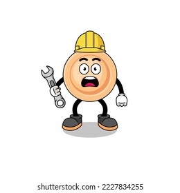 Character Illustration of button with 404 error , character design