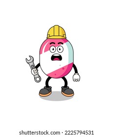 Character Illustration of candy with 404 error , character design
