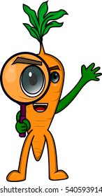 Character illustration of carrots that shows eyes health.