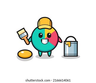 Character Illustration of chart as a painter , cute style design for t shirt, sticker, logo element