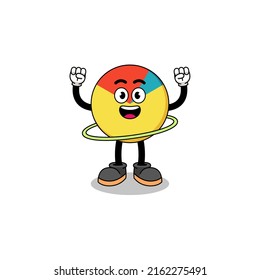 Character Illustration of chart playing hula hoop , character design