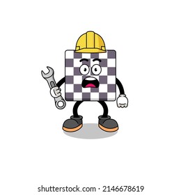Character Illustration of chessboard with 404 error , character design
