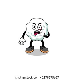 Character Illustration of chewing gum with tongue sticking out , character design