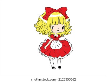 character illustration chibi cute girl