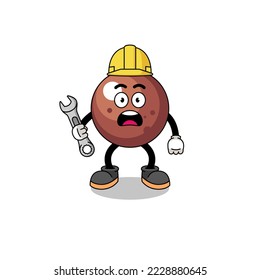 Character Illustration of chocolate ball with 404 error , character design