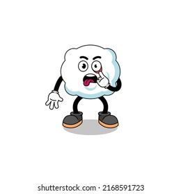 Character Illustration of cloud with tongue sticking out , character design