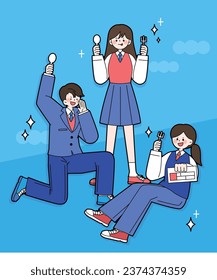 Character illustration for the college entrance exam
