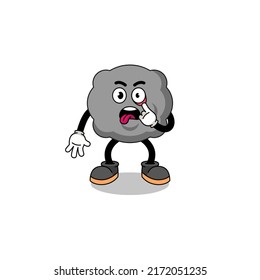 Character Illustration of dark cloud with tongue sticking out , character design