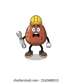 Character Illustration of date fruit with 404 error , character design