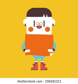 Character illustration design. boy board cartoon,eps