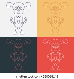 Character illustration design. Businessman angry cartoon