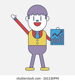 Character illustration design. Businessman delivering the speech cartoon