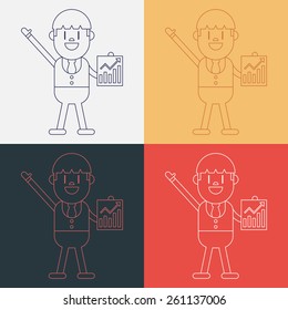 Character illustration design. Businessman delivering the speech cartoon