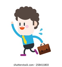 Character illustration design. Businessman going to work cartoon,eps
