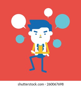 Character illustration design. Businessman having question cartoon