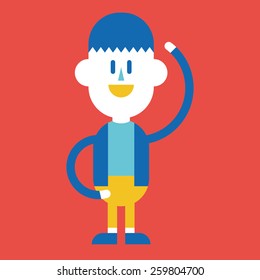 Character illustration design. Businessman joyful cartoon,eps