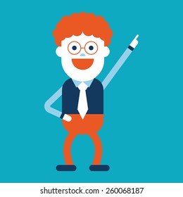 Character illustration design. Businessman joyful cartoon