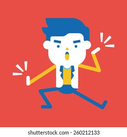 Character illustration design. Businessman joyful cartoon