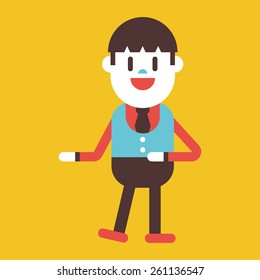 Character illustration design. Businessman joyful cartoon