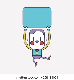 Character illustration design. Businessman message cartoon,eps