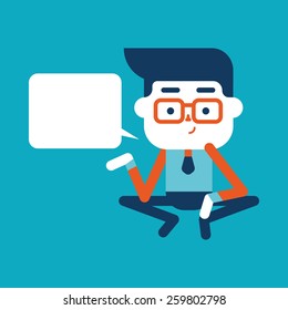 Character illustration design. Businessman message cartoon,eps