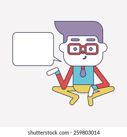Character illustration design. Businessman message cartoon,eps