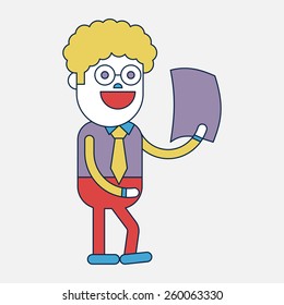 Character illustration design. Businessman message cartoon