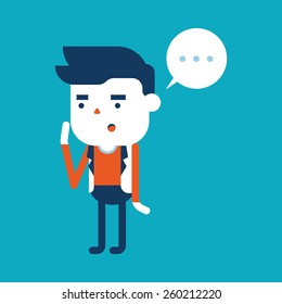 Character illustration design. Businessman message cartoon