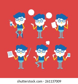 Character illustration design. Businessman set cartoon