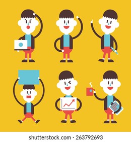 Character illustration design. Businessman set cartoon