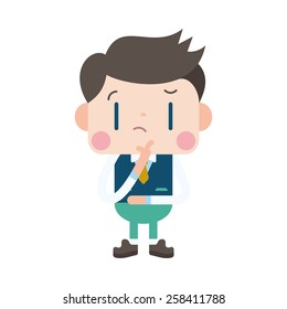 Character illustration design. Businessman thinking cartoon,eps