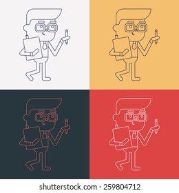Character illustration design. Businessman writing cartoon,eps