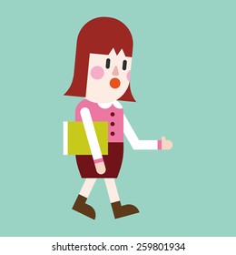 Character illustration design. Businesswoman busy cartoon