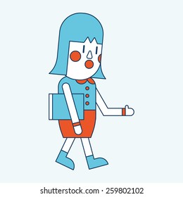 Character illustration design. Businesswoman busy cartoon