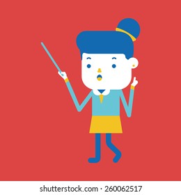 Character illustration design. Businesswoman delivering the speech cartoon