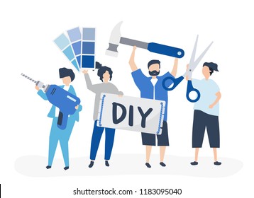 Character illustration of DIY home improvement concept