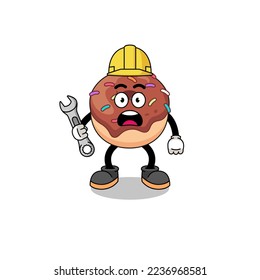 Character Illustration of donuts with 404 error , character design