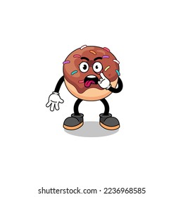 Character Illustration of donuts with tongue sticking out , character design