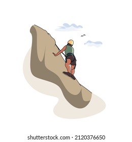 CHARACTER ILLUSTRATION OF EXTREME SPORT CLIMBING