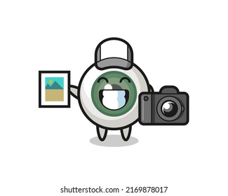 Character Illustration of eyeball as a photographer , cute style design for t shirt, sticker, logo element
