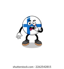 Character Illustration of finland with tongue sticking out , character design