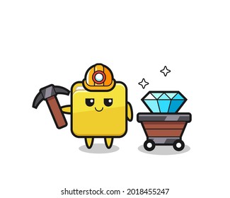 Character Illustration of folder as a miner , cute style design for t shirt, sticker, logo element