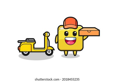Ilustración de caracteres de carpeta como repartidor de pizza , diseño de estilo lindo para camiseta, pegatina, elemento logotipo