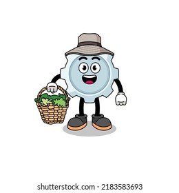 Character Illustration of gear as a herbalist , character design